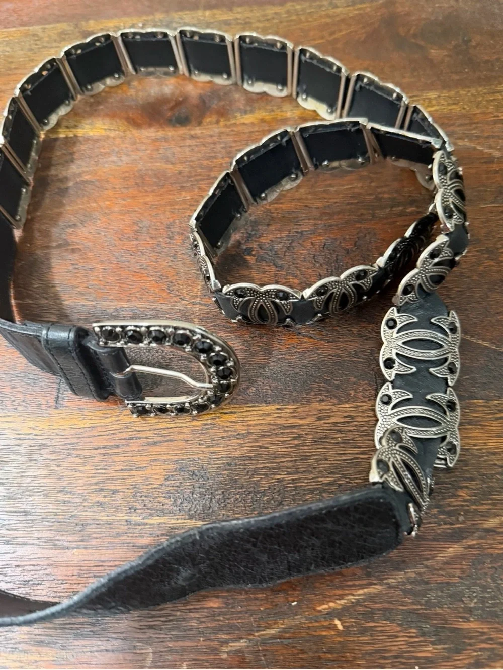 Guido Angeloni black Concho Belt L made in Italy